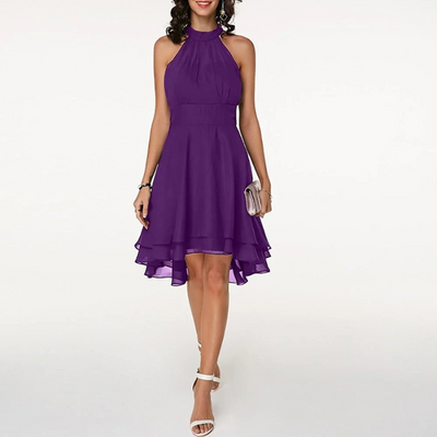 Fließendes Neckholderkleid für Damen | Mini