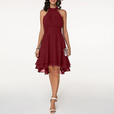 Fließendes Neckholderkleid für Damen | Mini