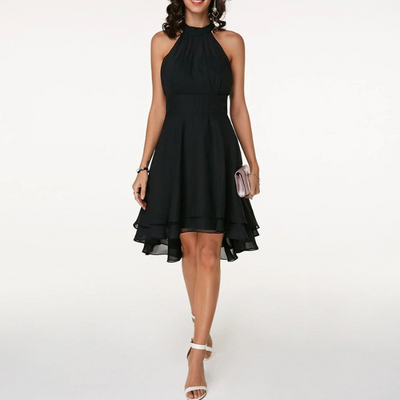 Fließendes Neckholderkleid für Damen | Mini