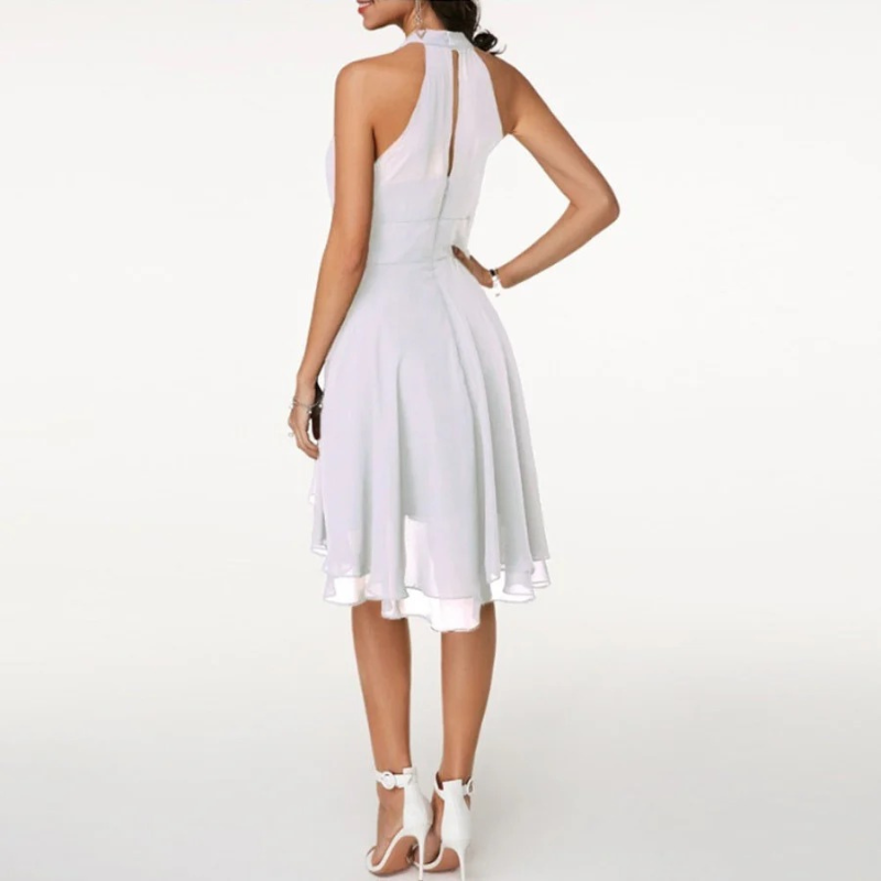 Fließendes Neckholderkleid für Damen | Mini
