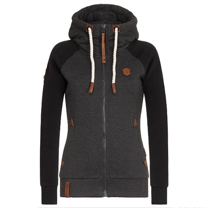 Damen-Strick-Kapuzenpullover mit Reißverschluss | Lange Ärmel