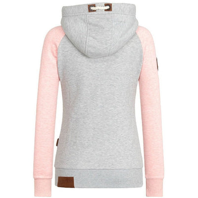 Damen-Strick-Kapuzenpullover mit Reißverschluss | Lange Ärmel
