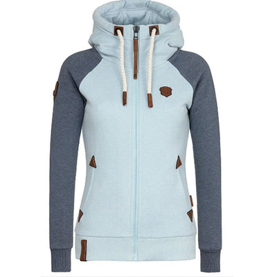 Damen-Strick-Kapuzenpullover mit Reißverschluss | Lange Ärmel