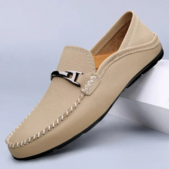 Montegro Leder Schuhe in Khaki