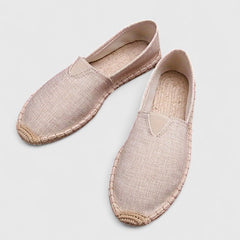 Emily | Atmungsaktiv Espadrille-Stil Ballerinas in Beige