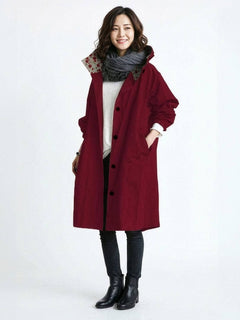Franziska | Damen Wasserabweisende Windbreaker Regenjacke in Burgund