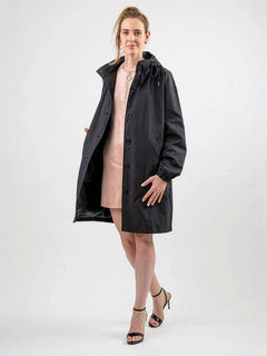 Franziska | Damen Wasserabweisende Windbreaker Regenjacke in Schwarz