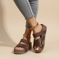 Ava | Bequeme orthopädische Sandale für Damen in Braun