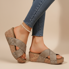 Oakley | Boho Wedge-Sandale für Damen in Khaki (Fast ausverkauft)