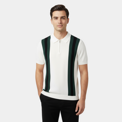 Raphael | Weiter Kragen Regular-Fit Poloshirt in Weiß