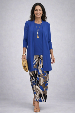 Fleurette | Elegantes 3-teiliges Casual-Set in Blau