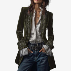 Frieda | Damen Anspruchsvoller Reißverschluss Blazer in Grün