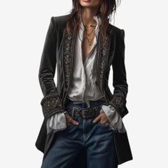 Frieda | Damen Anspruchsvoller Reißverschluss Blazer in Dunkelgrau