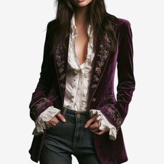 Frieda | Damen Anspruchsvoller Reißverschluss Blazer in Lila