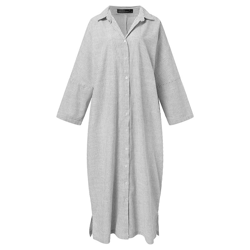 Dagmar® | Maxikleid mit Streifen und langen Ärmeln