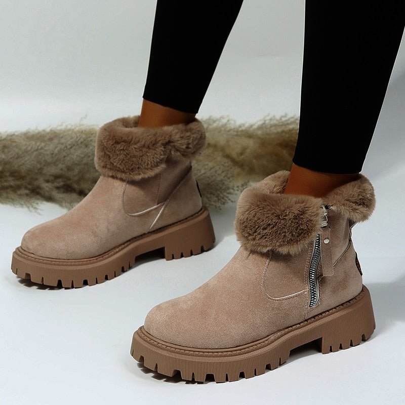 Damen-Stiefeletten mit seitlichem Reißverschluss | Rutschfest