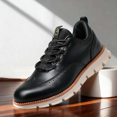 Bruno Brogue Sneakers in Schwarz