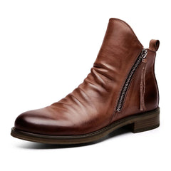 Dieter®️ | Chelsea-Stiefel aus weichem Leder in Braun