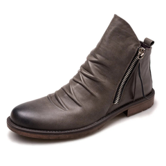 Dieter®️ | Chelsea-Stiefel aus weichem Leder in Grau