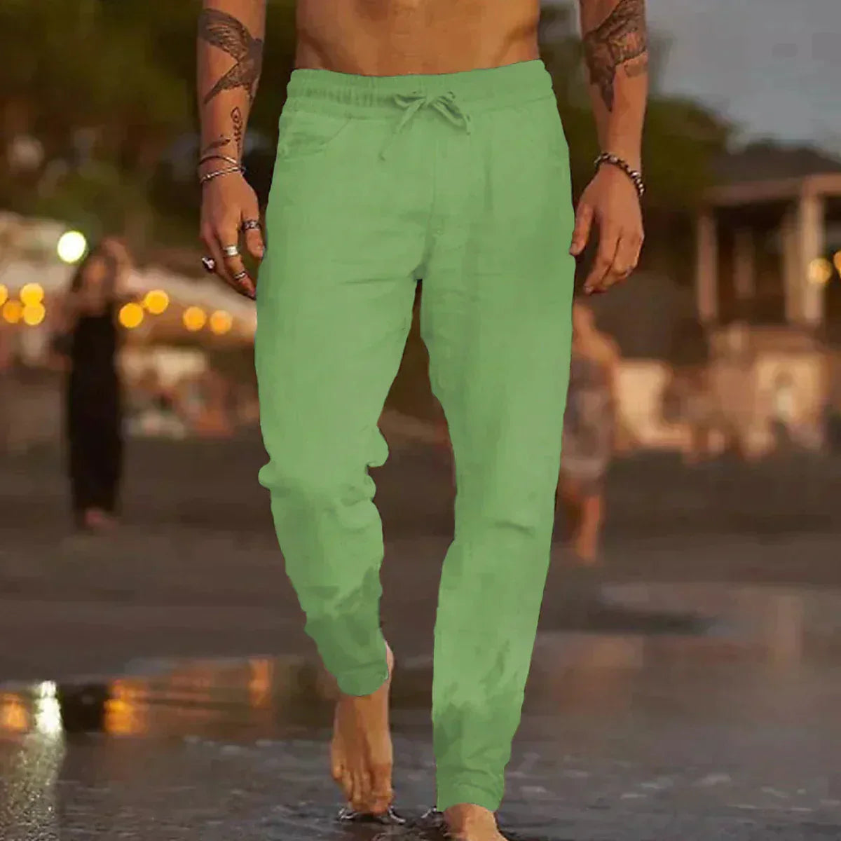 Leinenhose mit Kordelzug für Herren