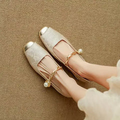 Clara® | Mestelle Leder Mary Janes in Beige