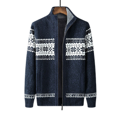 Gestrickte Strickjacke für den Winter - Isidor in Blau