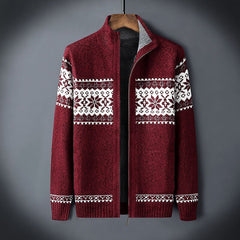 Gestrickte Strickjacke für den Winter - Isidor in Rot