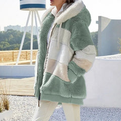 Petra™ | Winterjacke mit Kapuze in Grüne Streifen