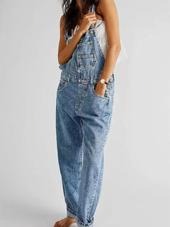 Greta | Bequeme Denim Latzhose in Himmelblau