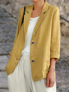 Greta | Damen Business Blazer mit Knöpfen in Gelb