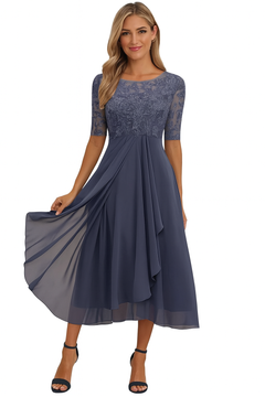 Greta | Fließendes A-Linien Midikleid in Lila