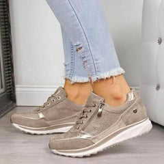 Greta | Orthopädische Sneaker mit Reißverschluss in Beige