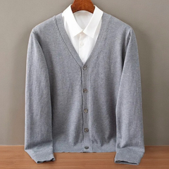 Santorini Cashmere Cardigan in Grey