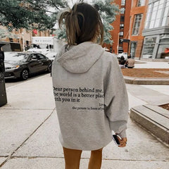 Übergroßer warmer Kapuzenpullover in Grau