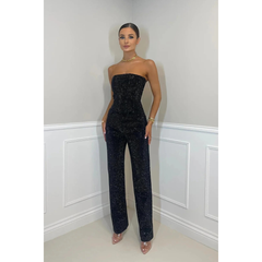 Hannah | Elegantes High Waist Zweiteiler-Set in Schwarz