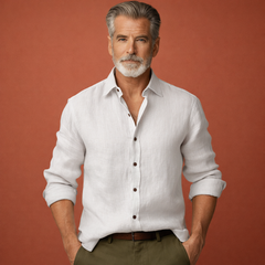 Harry | Herren Leinen Relaxed Fit Hemd in Weiß