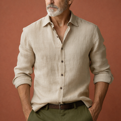 Harry | Herren Leinen Relaxed Fit Hemd in Beige