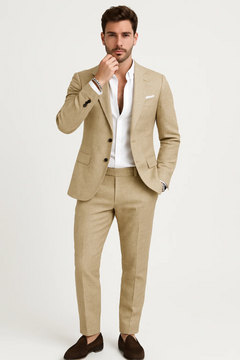 Herren 2-teiliges Anzug-Set für Hochzeitsgäste | Hochzeits in Beige
