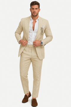Herren 2-teiliges Anzug-Set für Hochzeitsgäste | Hochzeits in Champagner