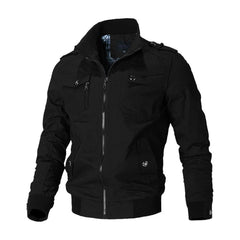 Andreas | Herren Bomber Jacket Klassische Militär-Bomberjacke mit Reißverschluss in Schwarz