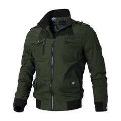 Andreas | Herren Bomber Jacket Klassische Militär-Bomberjacke mit Reißverschluss in Grün