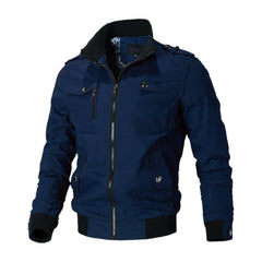Andreas | Herren Bomber Jacket Klassische Militär-Bomberjacke mit Reißverschluss in Blau
