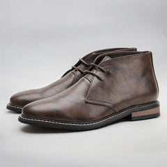 Christian | Herren Chukka mens boots Schnürung Kunstleder klassisch in Dunkelbraun