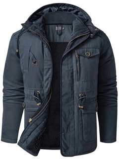 Herren dicke Outdoor-Winterjacke | Warme in Marineblau