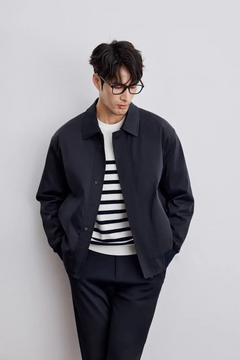 Herren elegante Herbstjacke | Warme in Schwarz