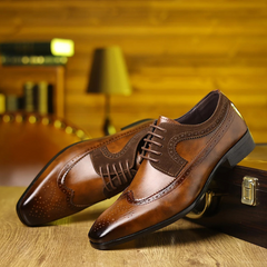Herren elegante Oxford-Anzugschuhe | Anzug in Braun