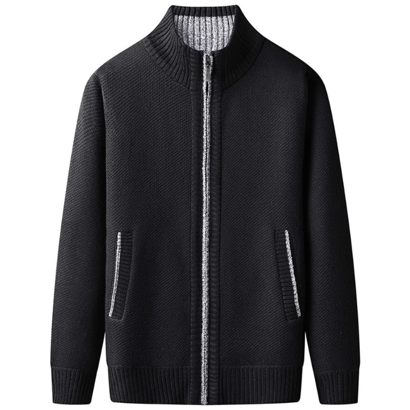 Herren eleganter Cardigan mit Reißverschluss | Strick