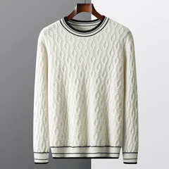 Herren eleganter Herbstpullover | Lang in Weiß