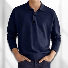 Herren eleganter Polopullover | Warmer in Blau