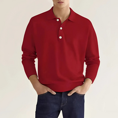 Herren eleganter Polopullover | Warmer in Burgundisch